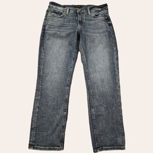 Silver Jeans Co Britt Capri Mid-Rise Indigo Wash Curvy Stretch Jeans Size 31